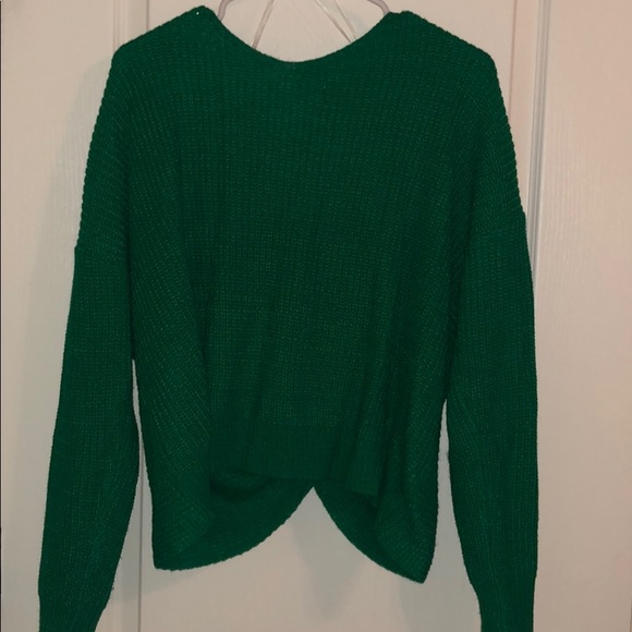 Green knot crop sweater - Picture 4 of 5